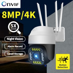 Network Home Recommendations מוצר חם IP camera 8MP 4K HD outdoor Camera waterproof 5x zoom with color night vision PTZ Security wifi smart security camera 360 camera