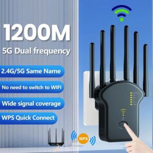 מגב wifi 1200Mbps פס כפול מגבר אלחוטי 2.4g רשת 5ghz טווח ארוך אות המאיץ עבור מחזר WiFi הבית