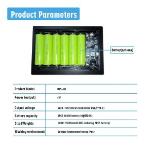 Network Home Recommendations אביזרי אמבטיה 4w פאנל סולארי 3 ב 1 dc/micro usb/typec פלט 5v 6v 9v 12v סוללה נטענת 18650 למצלמת אבטחה חיצונית