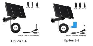 Network Home Recommendations אביזרי אמבטיה 4w פאנל סולארי 3 ב 1 dc/micro usb/typec פלט 5v 6v 9v 12v סוללה נטענת 18650 למצלמת אבטחה חיצונית